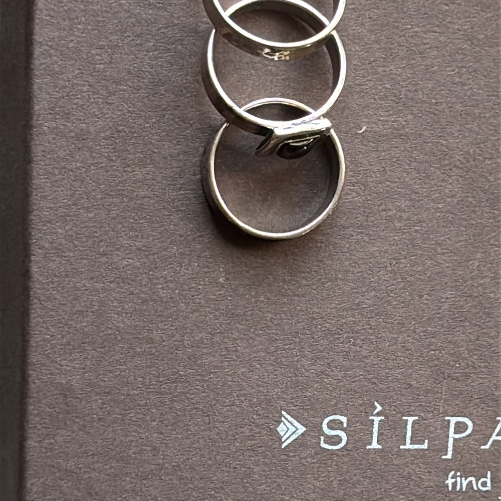 Silpada Stack Sterling Silver Garnet Ring - image 5